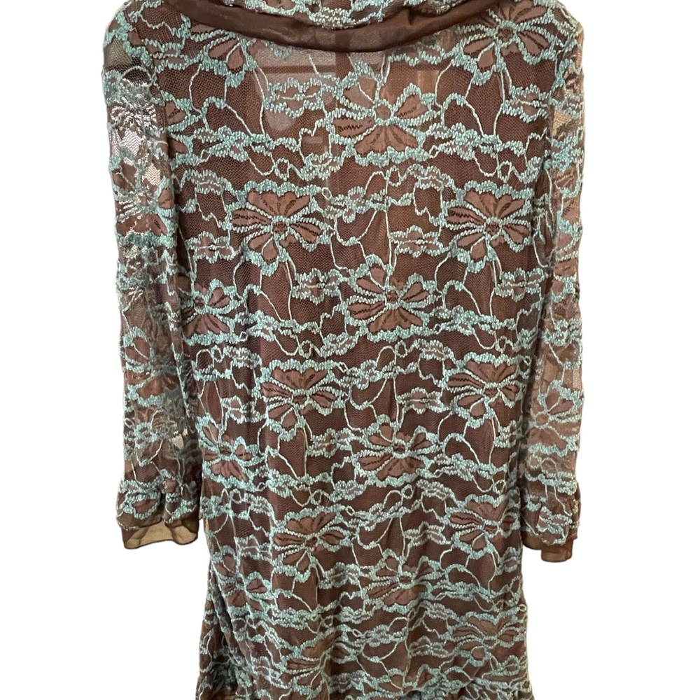 Young Essence Brown and Blue Lace Cardigan - Picture 9 of 12